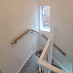 Staircase (Before): New bannister installed