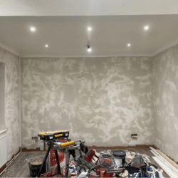 Dining room (After) - Following the removal of the chimney breast in the dining-room. The walls and ceiling were rectified, plastered over and painted.