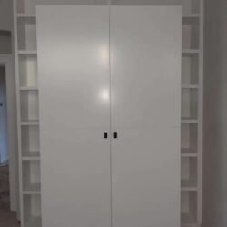British Builders designed and constructed wall-mounted wardrobes which were sanded down and polished as a final step.