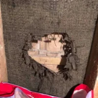 Roof’s poor felt condition prior to work commencing